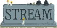 pixelart of a gravestone that reads 'STREAM'